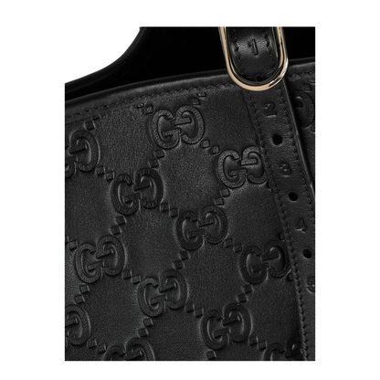 Emblem Large Leather Tote - Black
