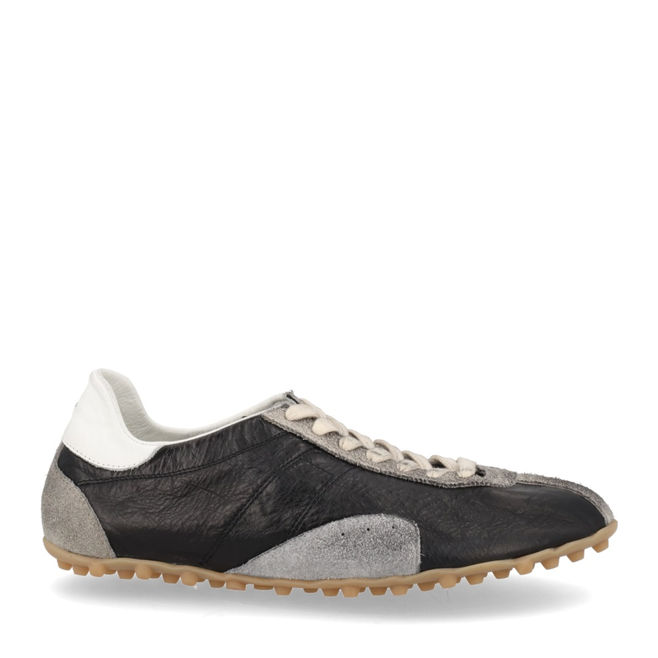 Sprinters Sneakers In Black Leather And Vintage Suede