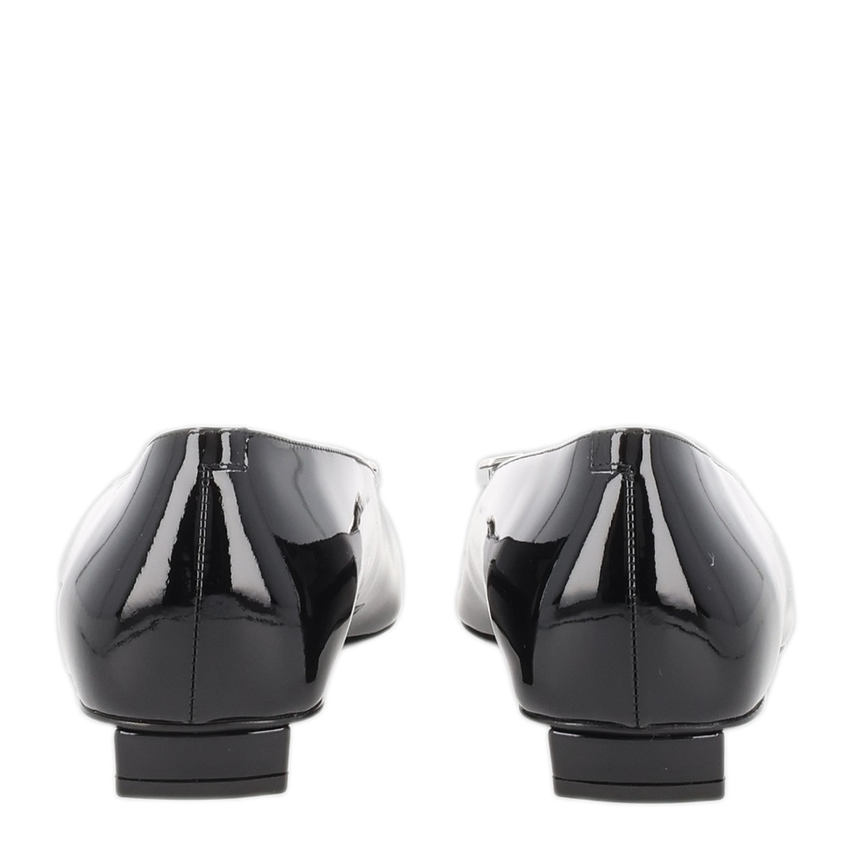 Black Patent Leather Low Block Heel