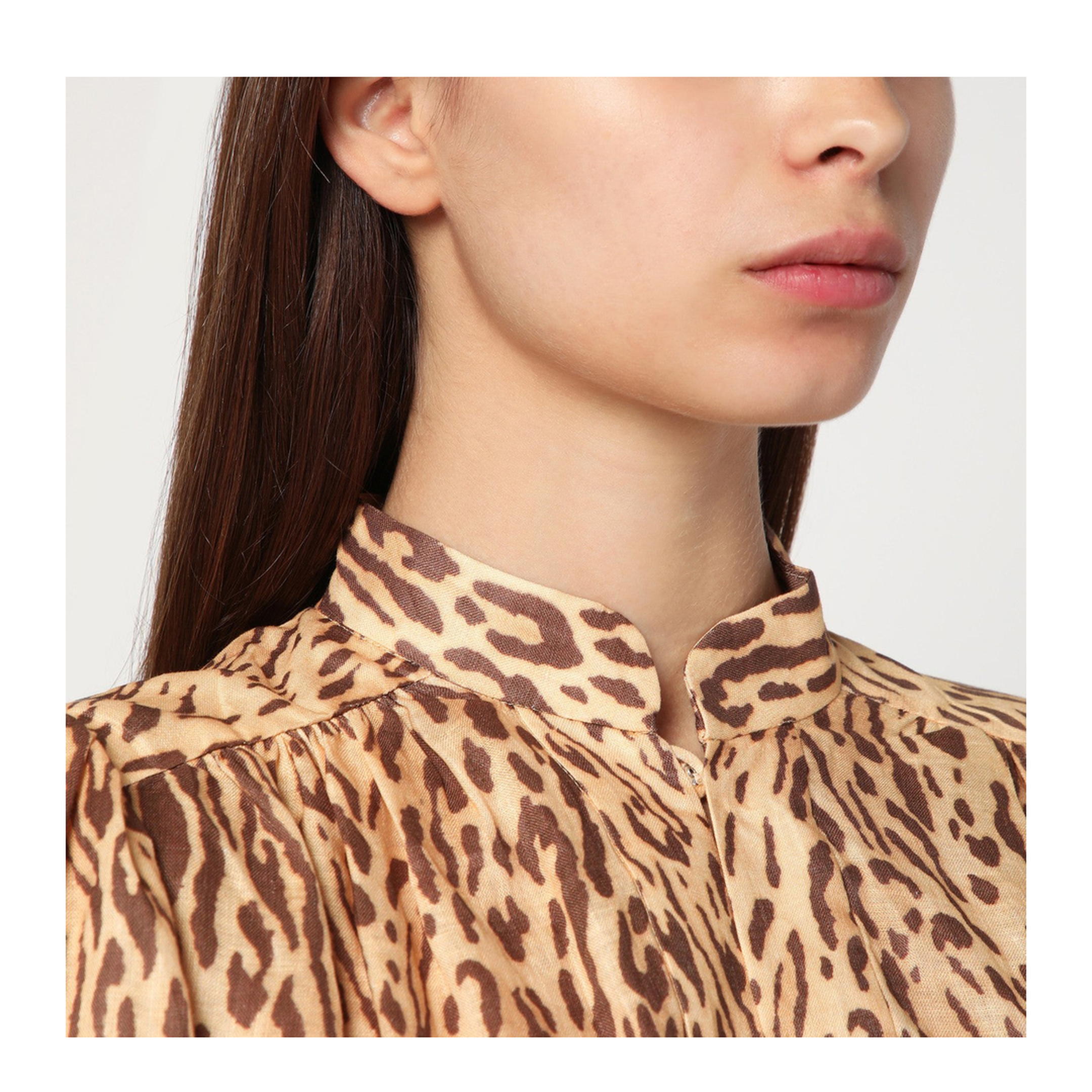 MAYFEYR - Zimmermann - Leopard Print Short Dress In Linen - 4593DSS255LITL