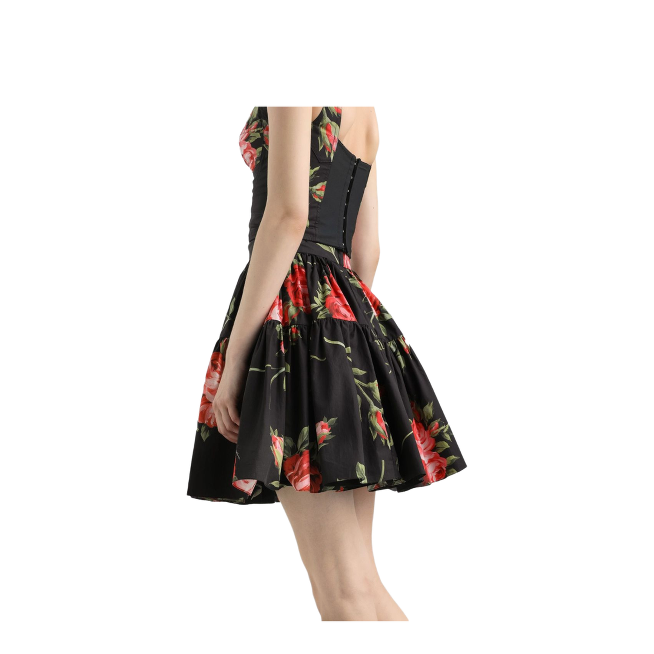 Miniskirt with Bouquet Print