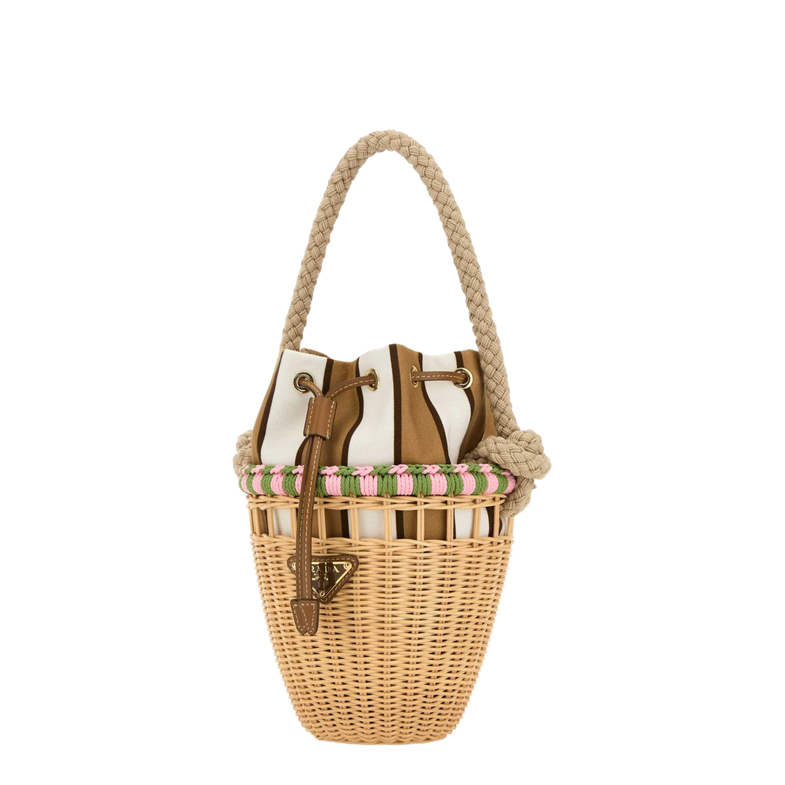Wicker Mini Bucket Bag