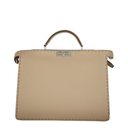 Peekaboo ISeeU Medium Canvas Top Handle Bags - Beige
