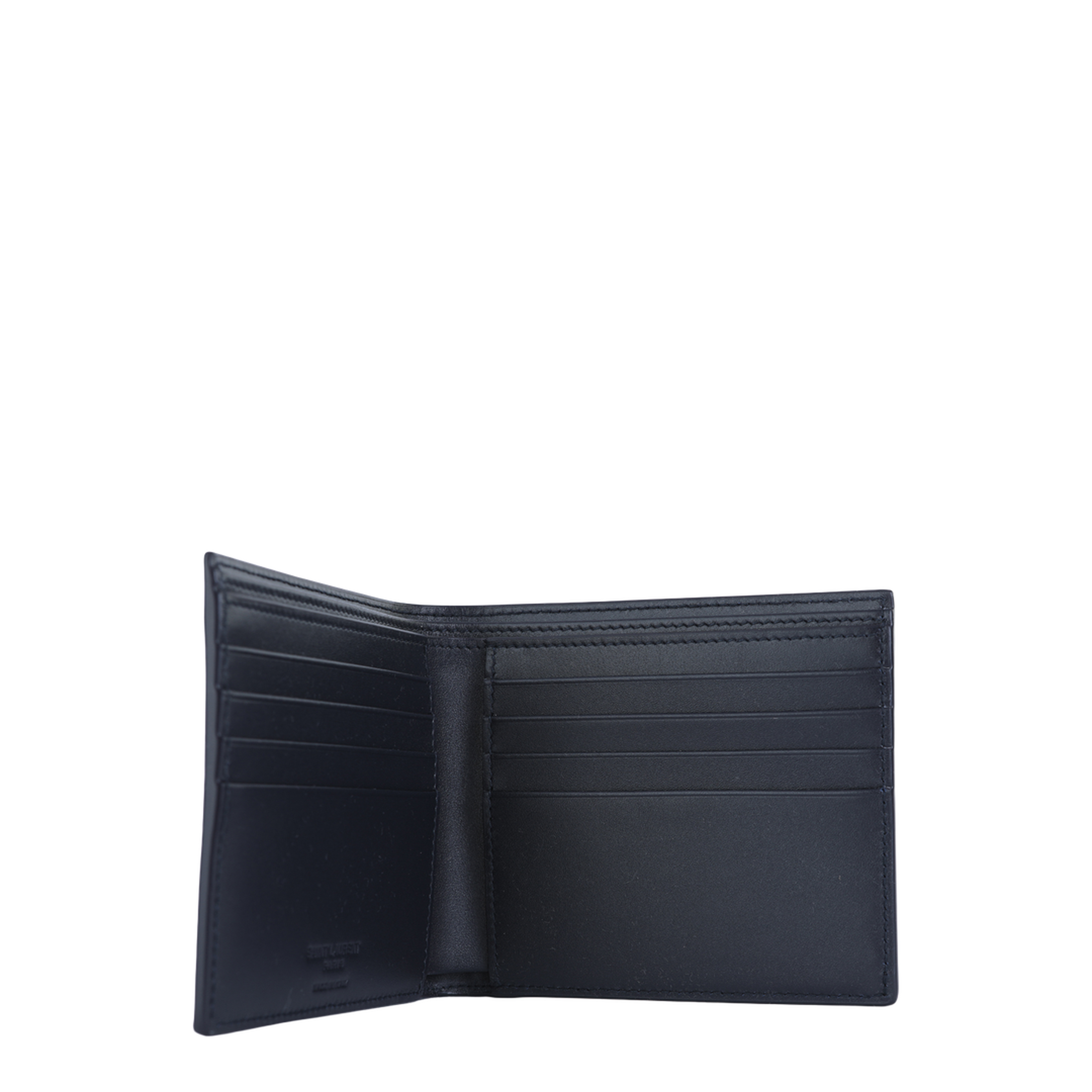 East/West Wallet in Smooth Calfskin Leather - Midnight Blue