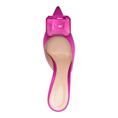 Fuchsia Satin Pumps