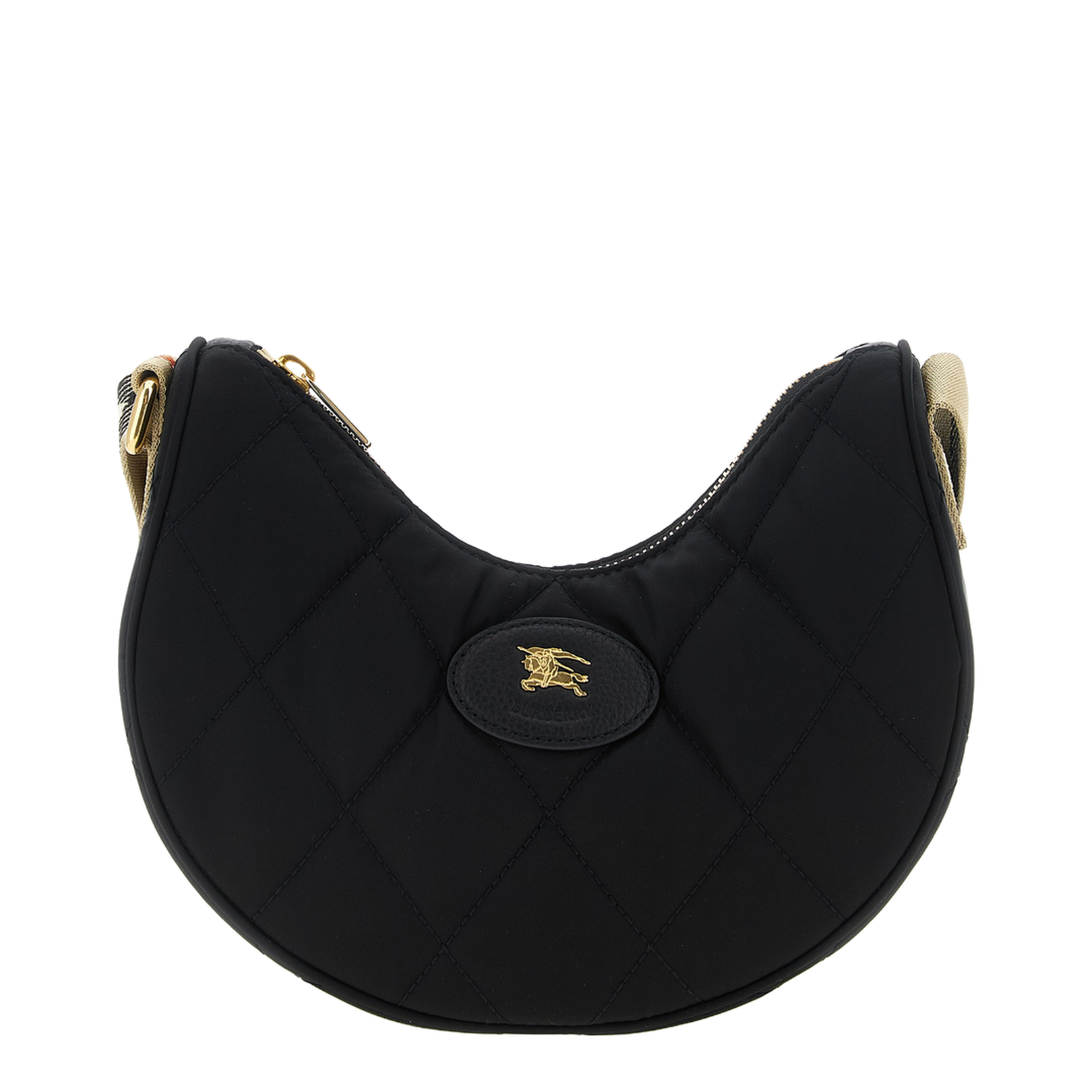 Horseshoe Quilted Nylon Blend Crossbody Bag