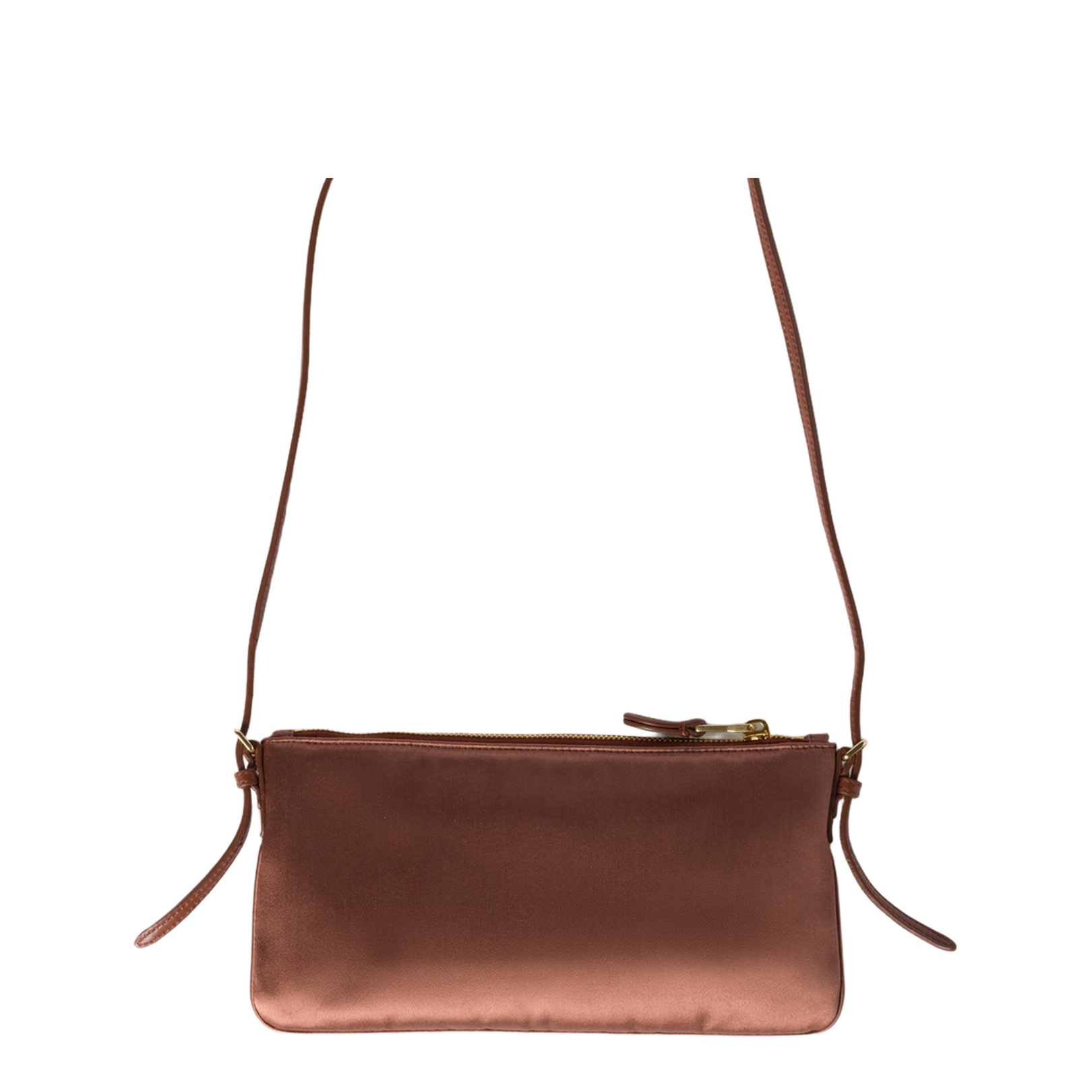 Brown Satin Shoulder Bag