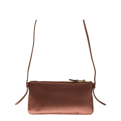 Brown Satin Shoulder Bag