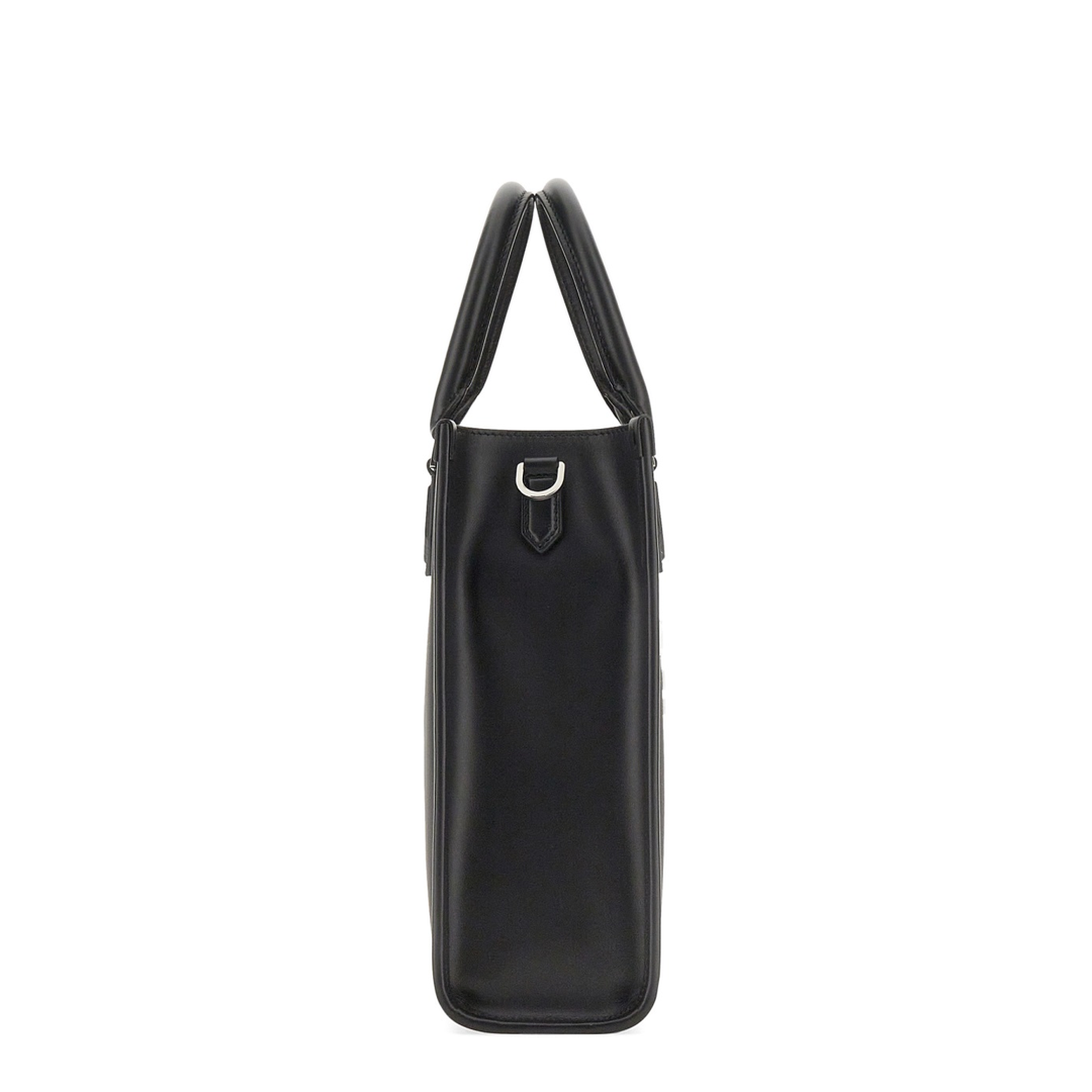 Small Nylon Bag with Rubberized Logo in Black