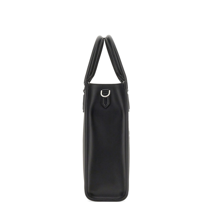 Small Nylon Bag with Rubberized Logo in Black