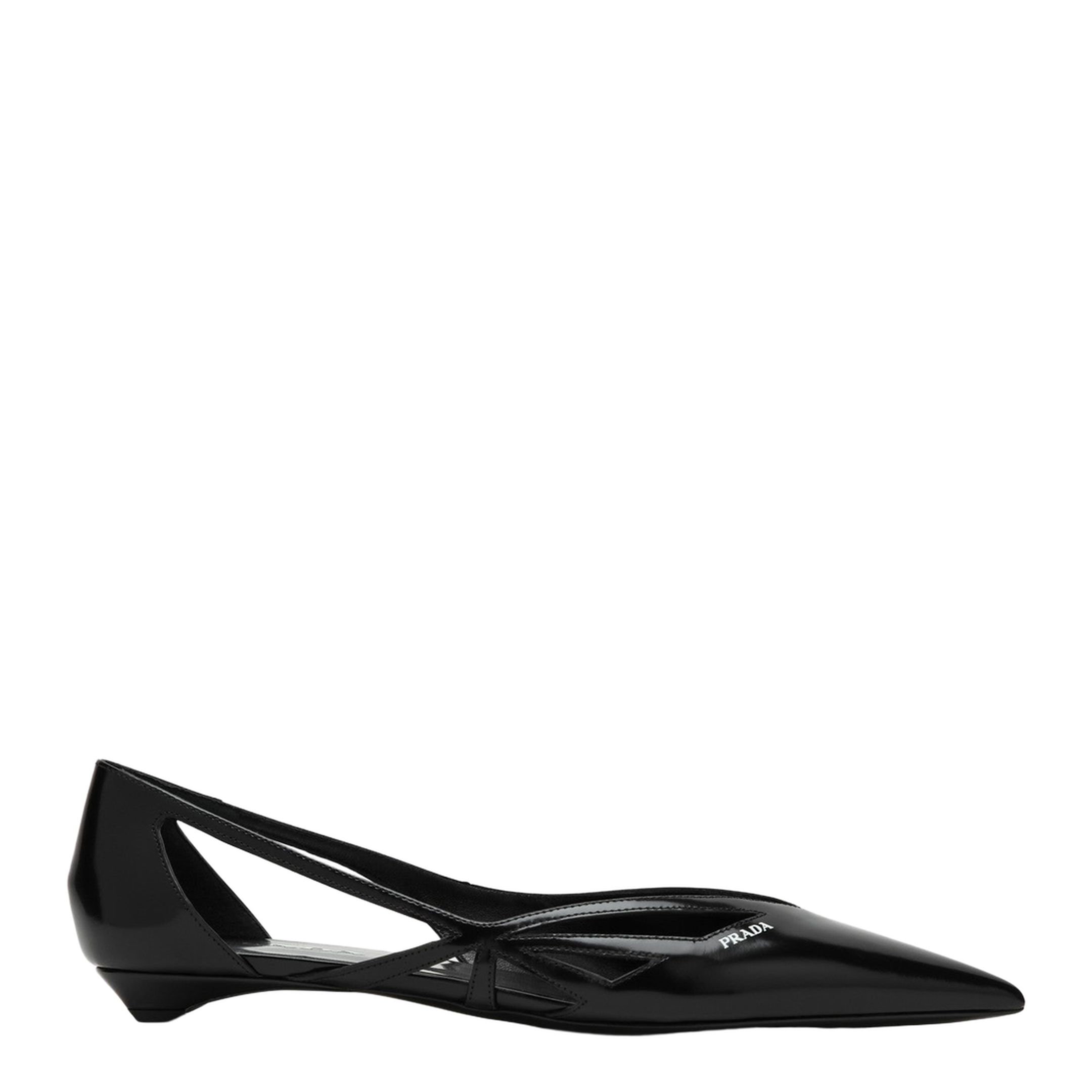 Cut-Out Ballet Flats - Black