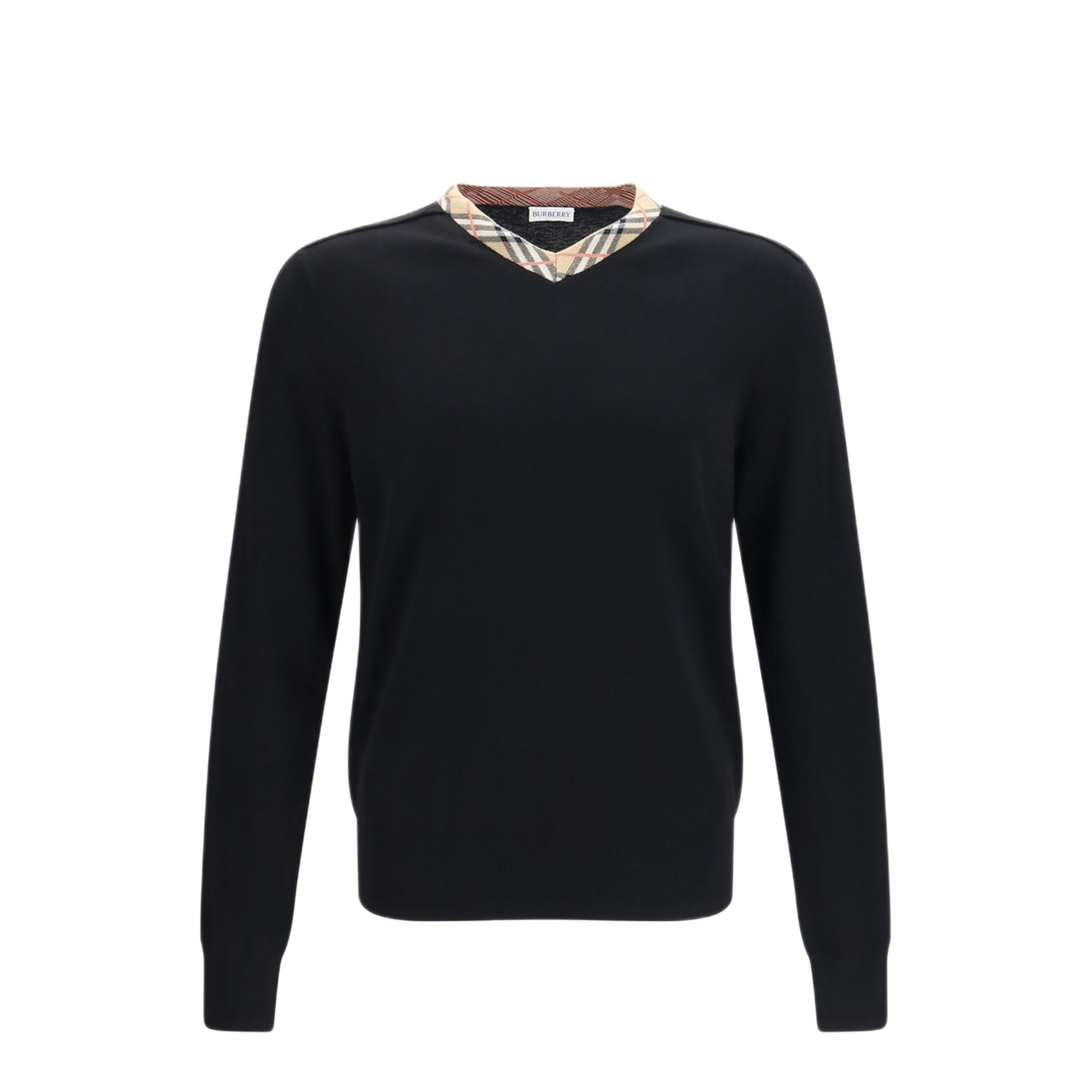 MAYFEYR - Burberry - Check Trim Wool Sweater - 8127128A1189