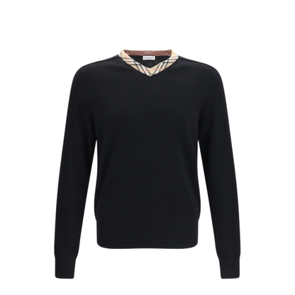 MAYFEYR - Burberry - Check Trim Wool Sweater - 8127128A1189