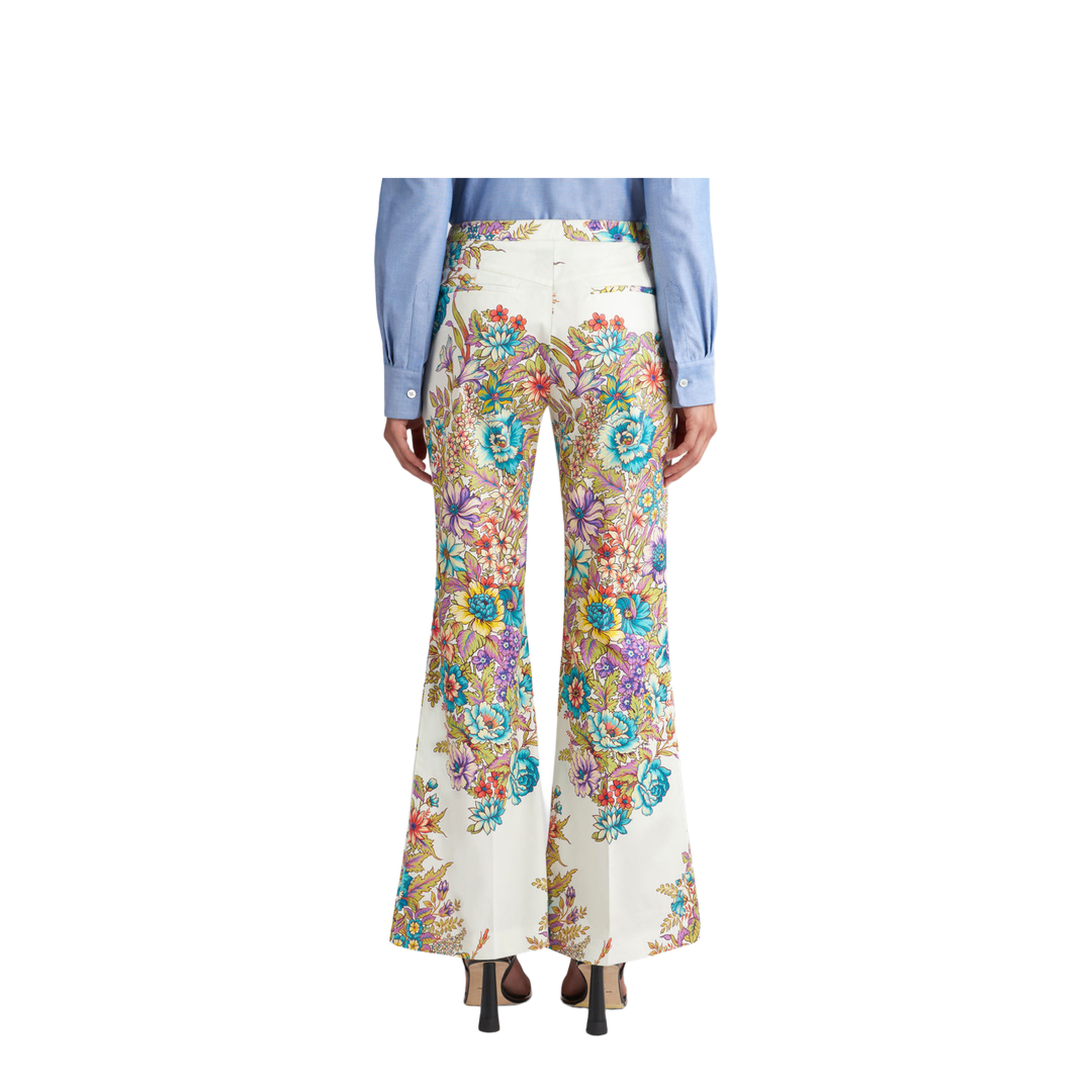 Floral Pattern Flared Pants