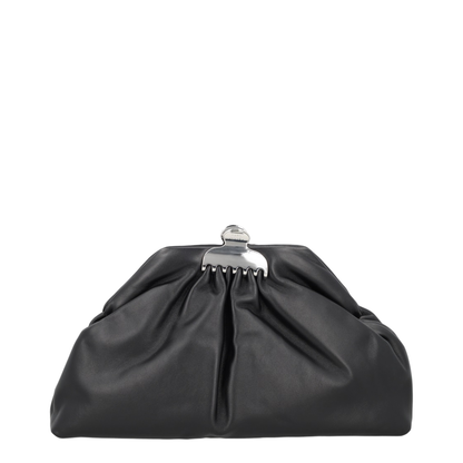 The Glam Clutch TU Smooth Leather Clutch - Black
