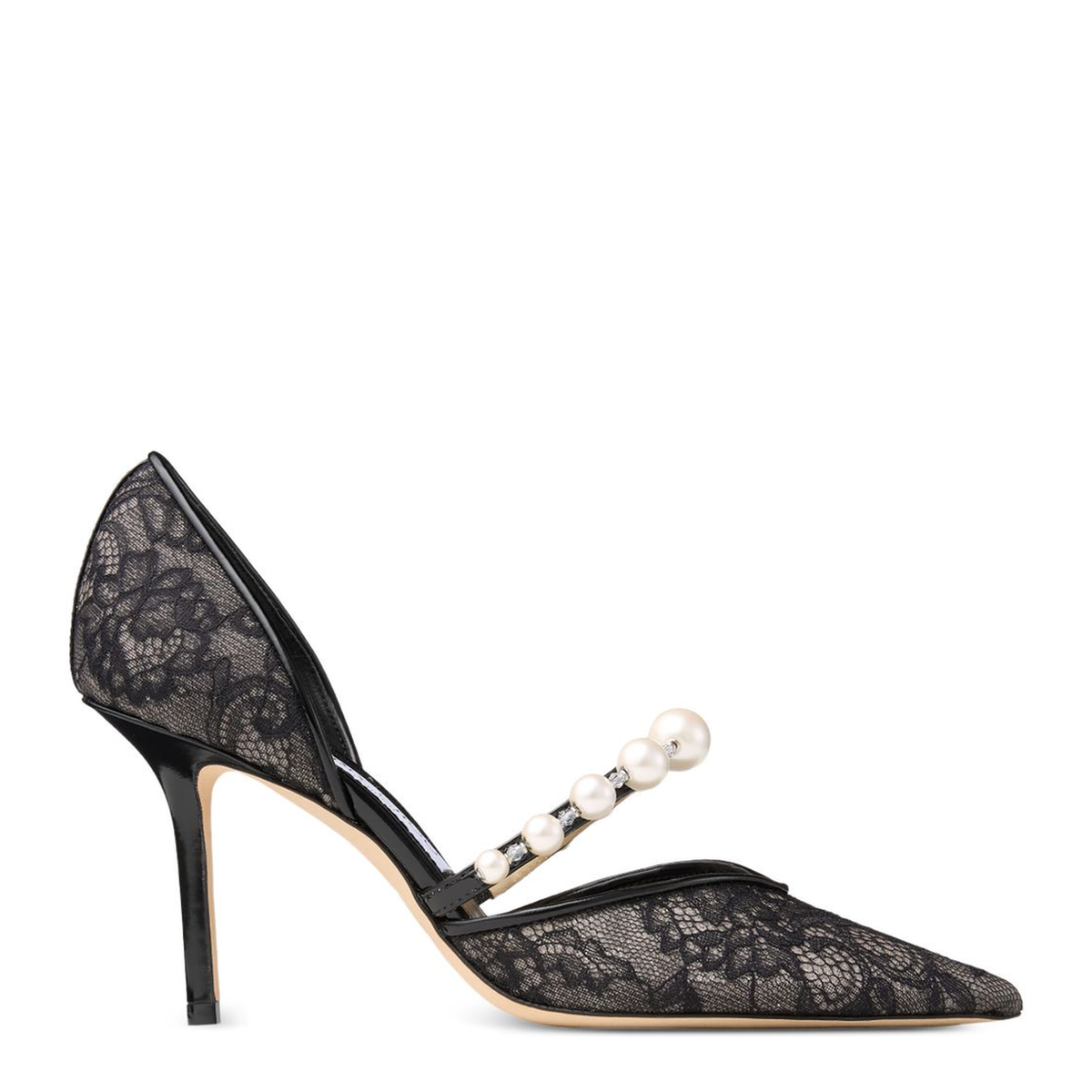 MAYFEYR - Jimmy Choo - With Heel Black Lace Pumps - AURELIE85DRJBLACKWHITE