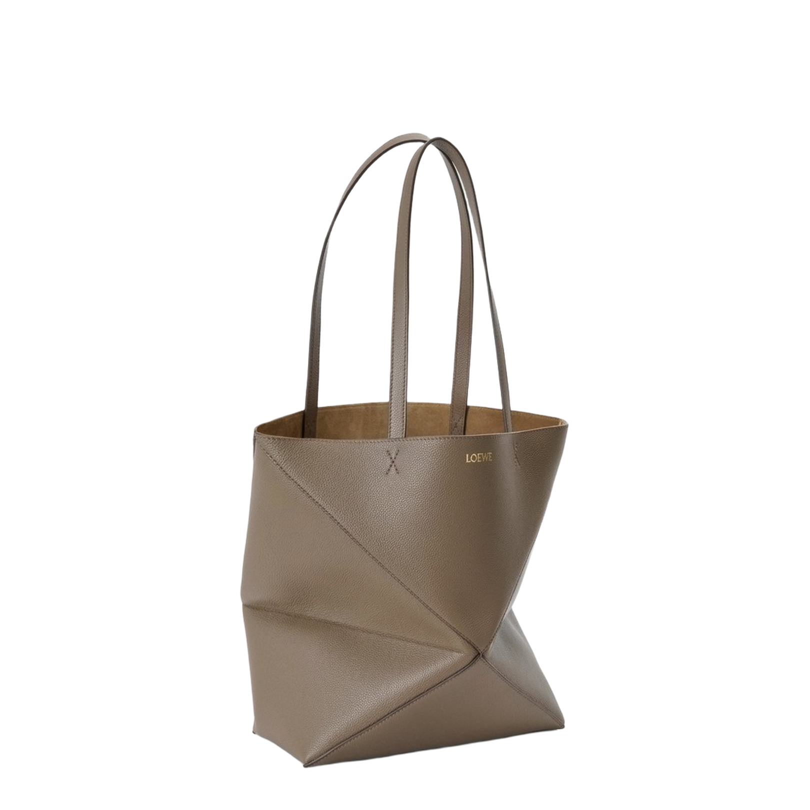 Medium Puzzle Fold Tote in Soft Grained Calfskin Brown