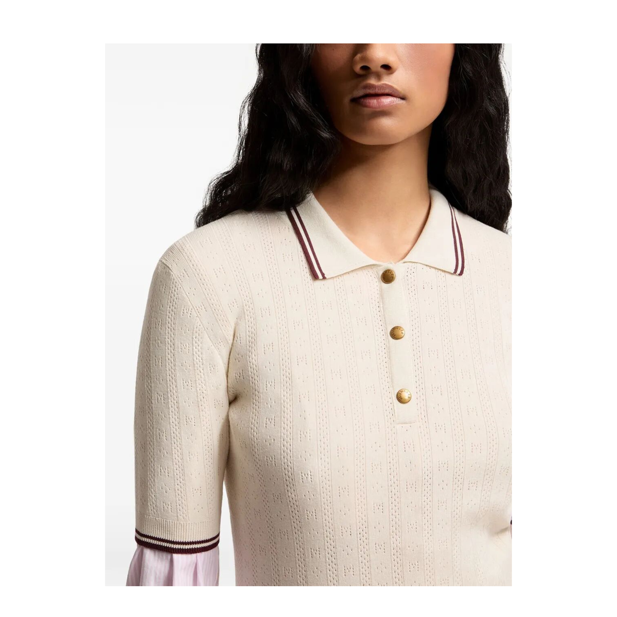 MAYFEYR - Moncler - Rhombus And Logo Pattern Cotton Polo Shirt - L10939A00005M9371043