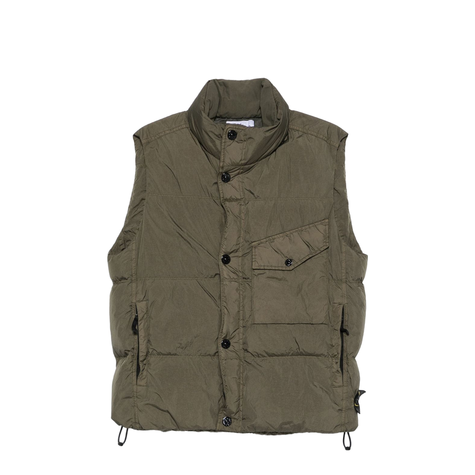 Down Vest in Recycled Nylon Rep
