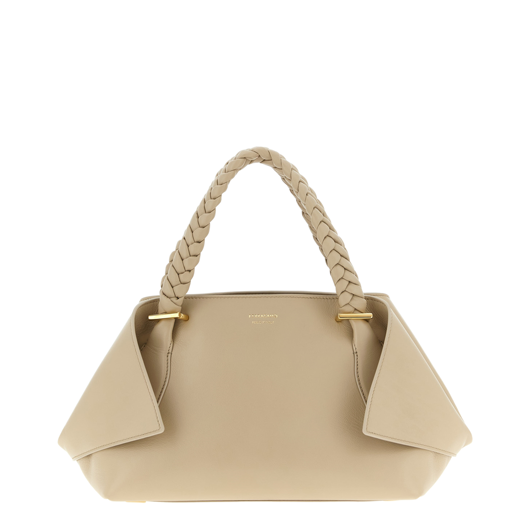 Handbag (M) Leather Beige