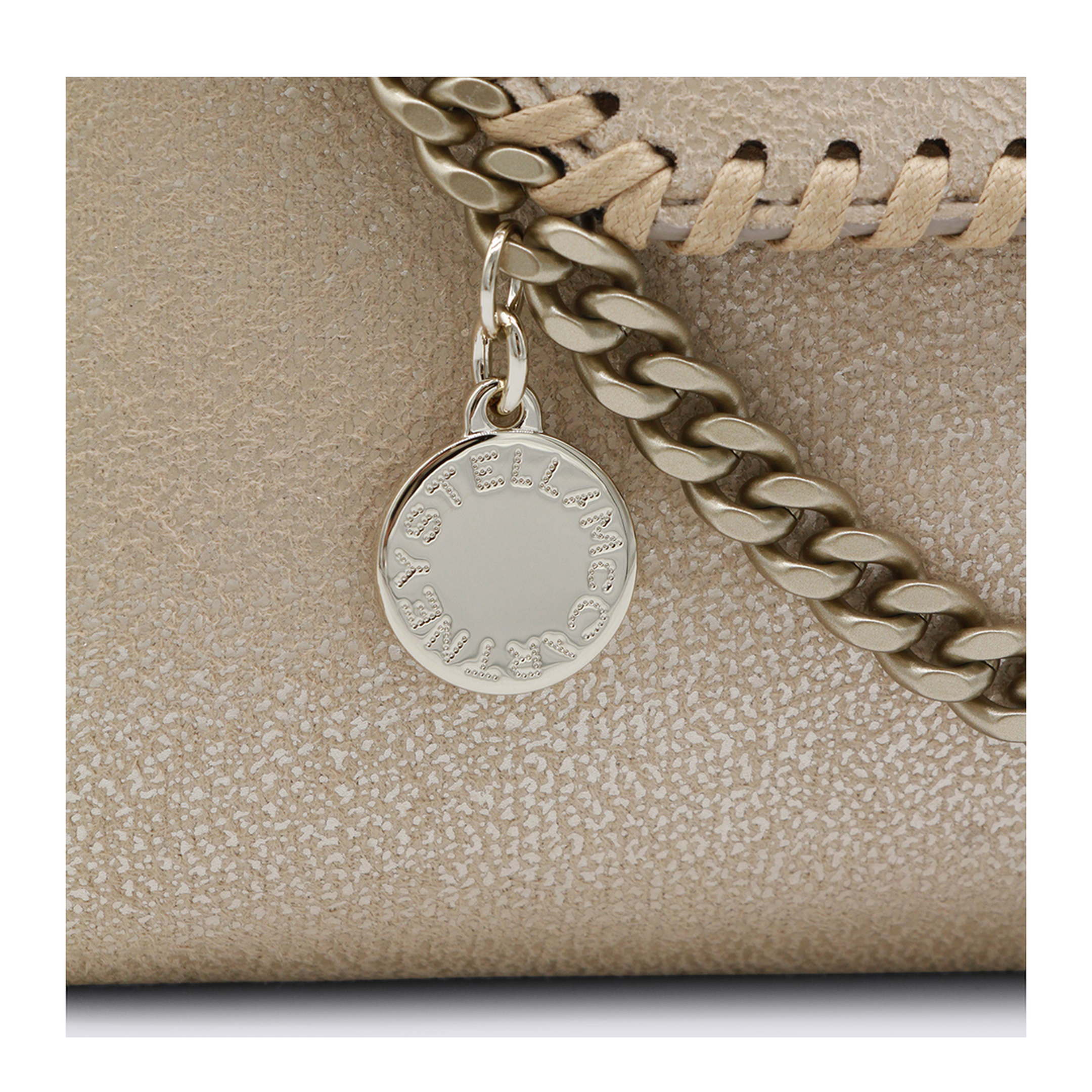 Falabella Polyester Wallet On Chain - Gold