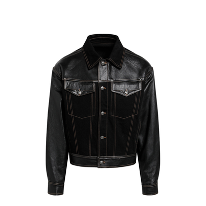 MAYFEYR - Versace - Black Denim And Leather Bomber Jacket - 10254411A184062DC90