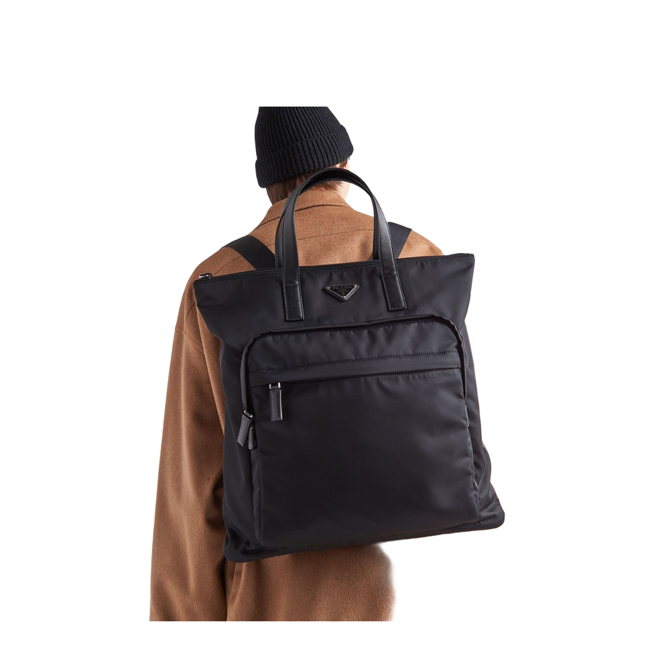 Black Re-Nylon shopping bag