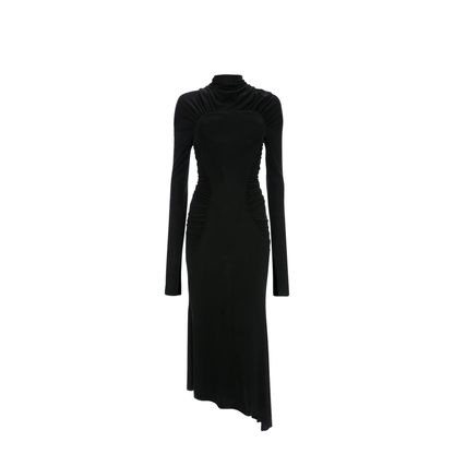 MAYFEYR - Victoria Beckham - High Neck Gathered Midi Dress - 1326WDR007472A