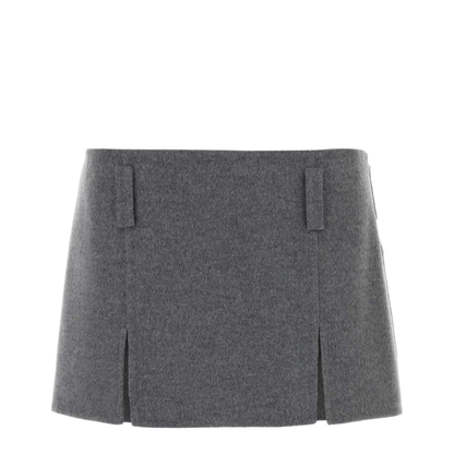 MAYFEYR - Miu Miu - Grey Wool Blend Mini Skirt - MG2750SOOO15Q8F0031