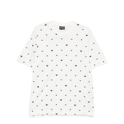 Lyocell-blend Jersey T-Shirt with All-Over Micro Eagle