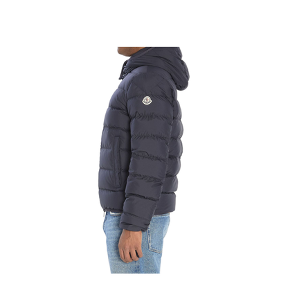 Navy Blue Hooded Short Down Jacket