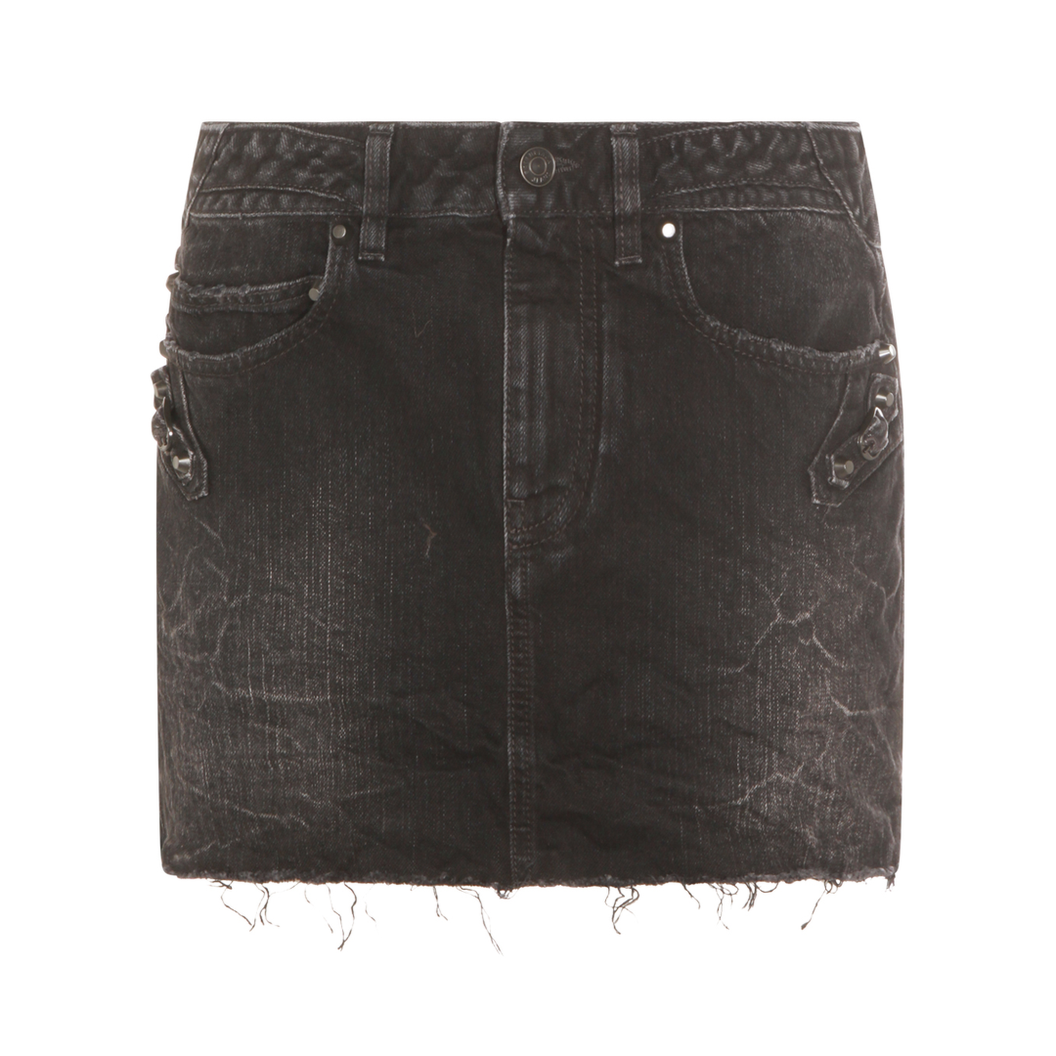Black Denim City Mini Skirt