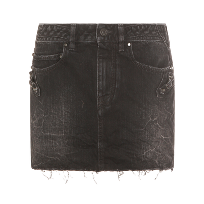 Black Denim City Mini Skirt