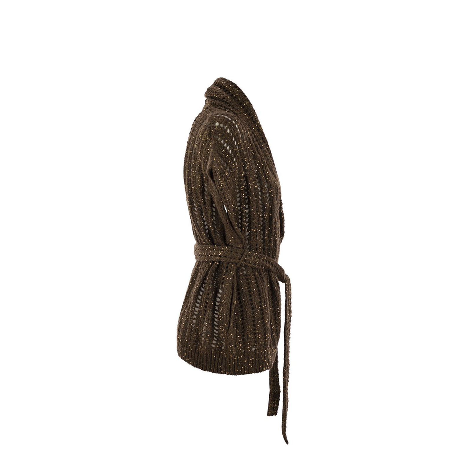 Dazzling Silk and Linen Perforated Rib Cardigan