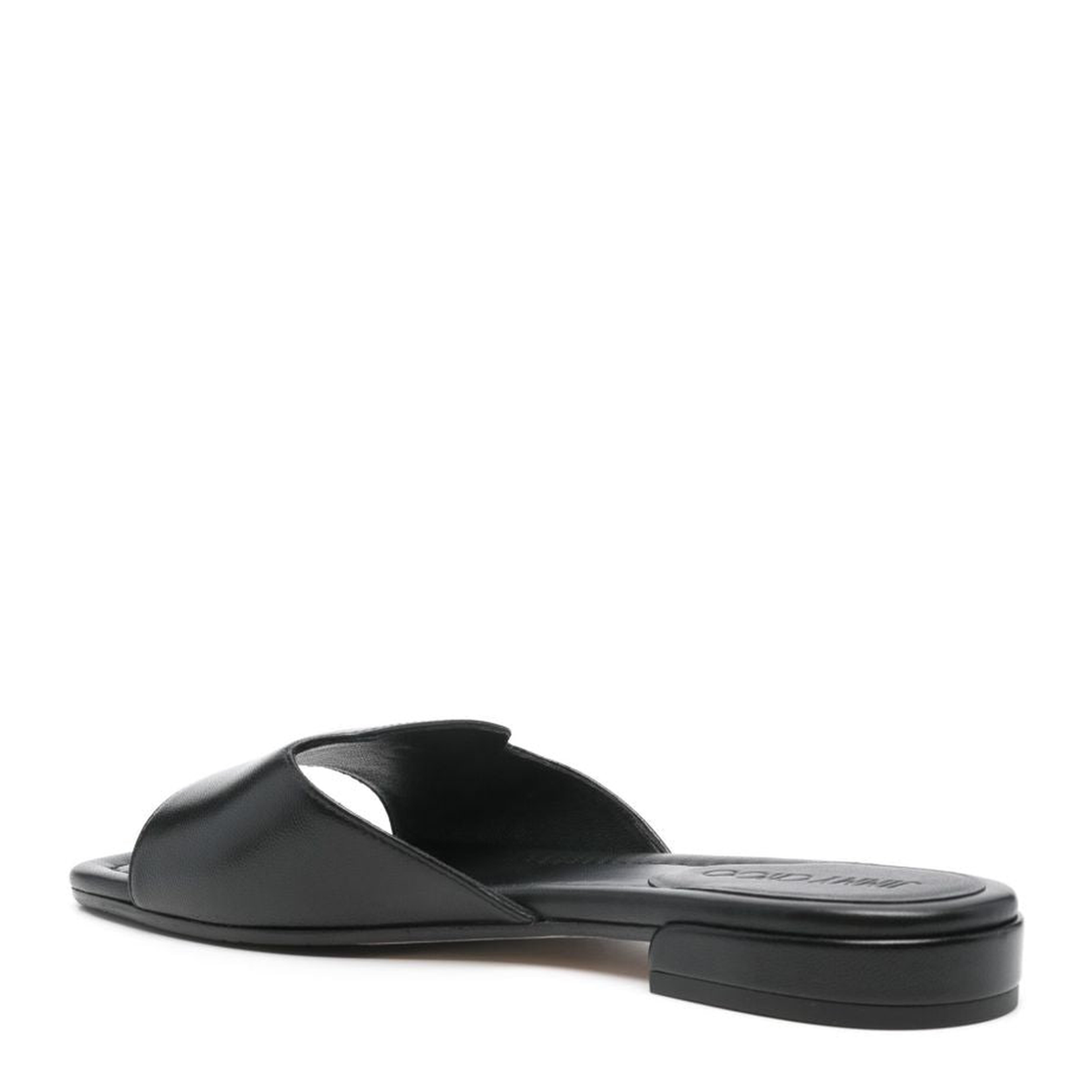 Black Branded Leather Sandals