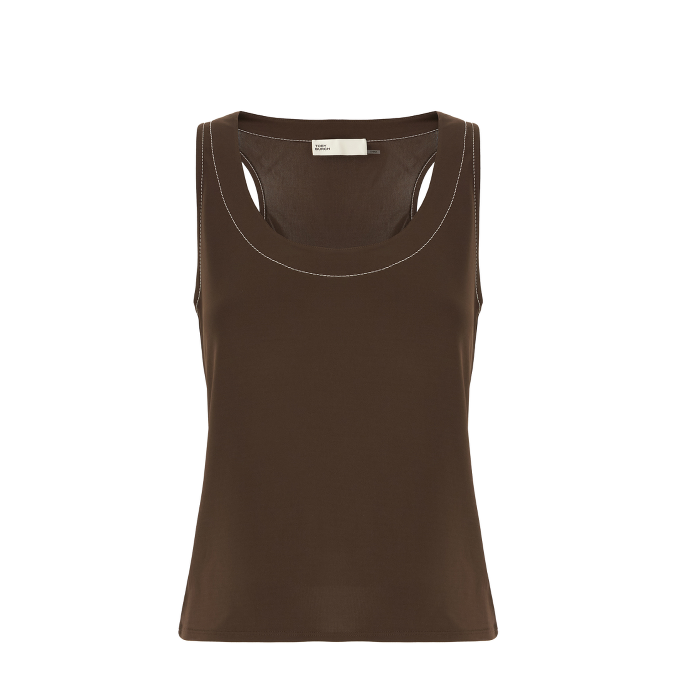 Brown Viscose Tank Top