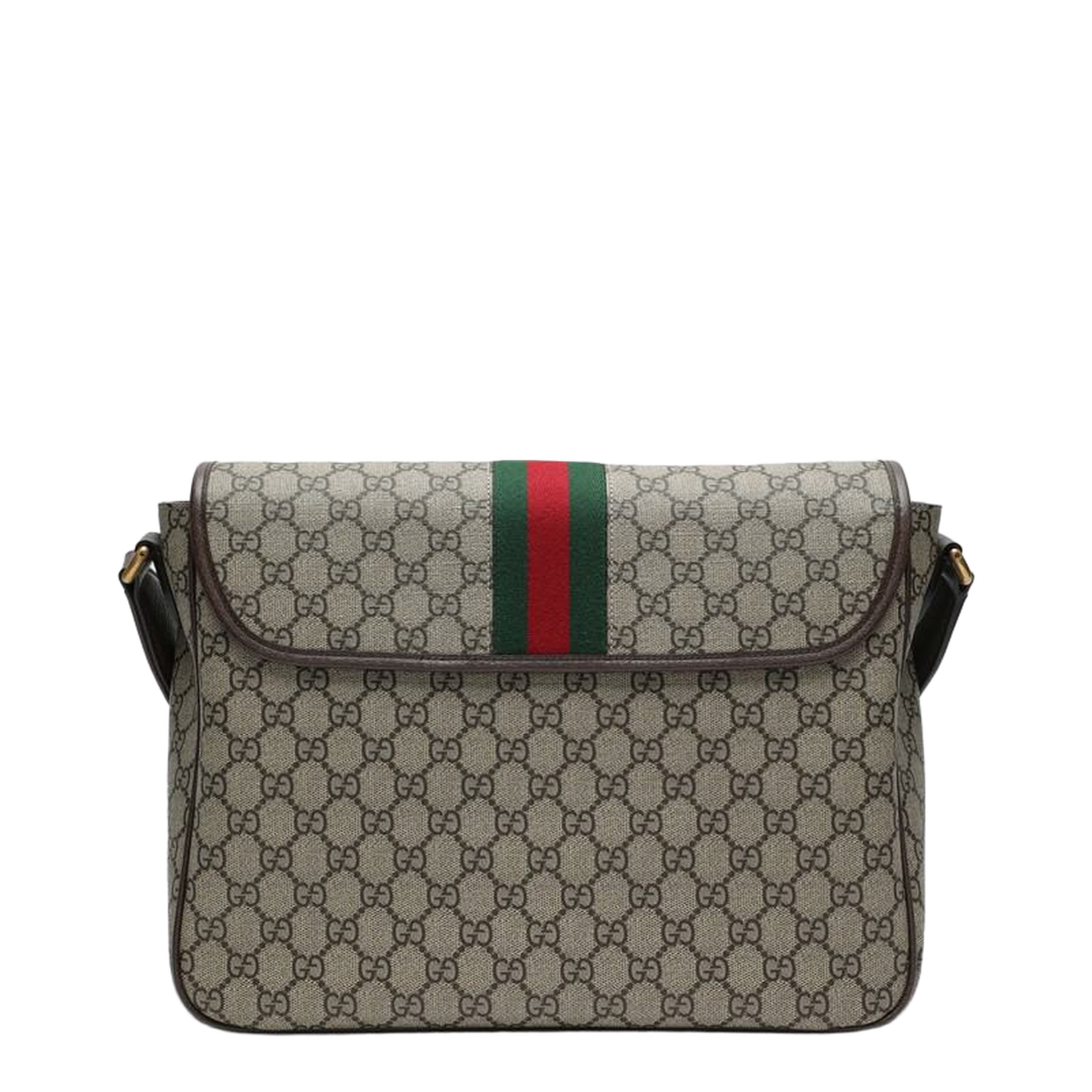 Shoulder Bag with Web Detail in Beige and Ebony Fabric