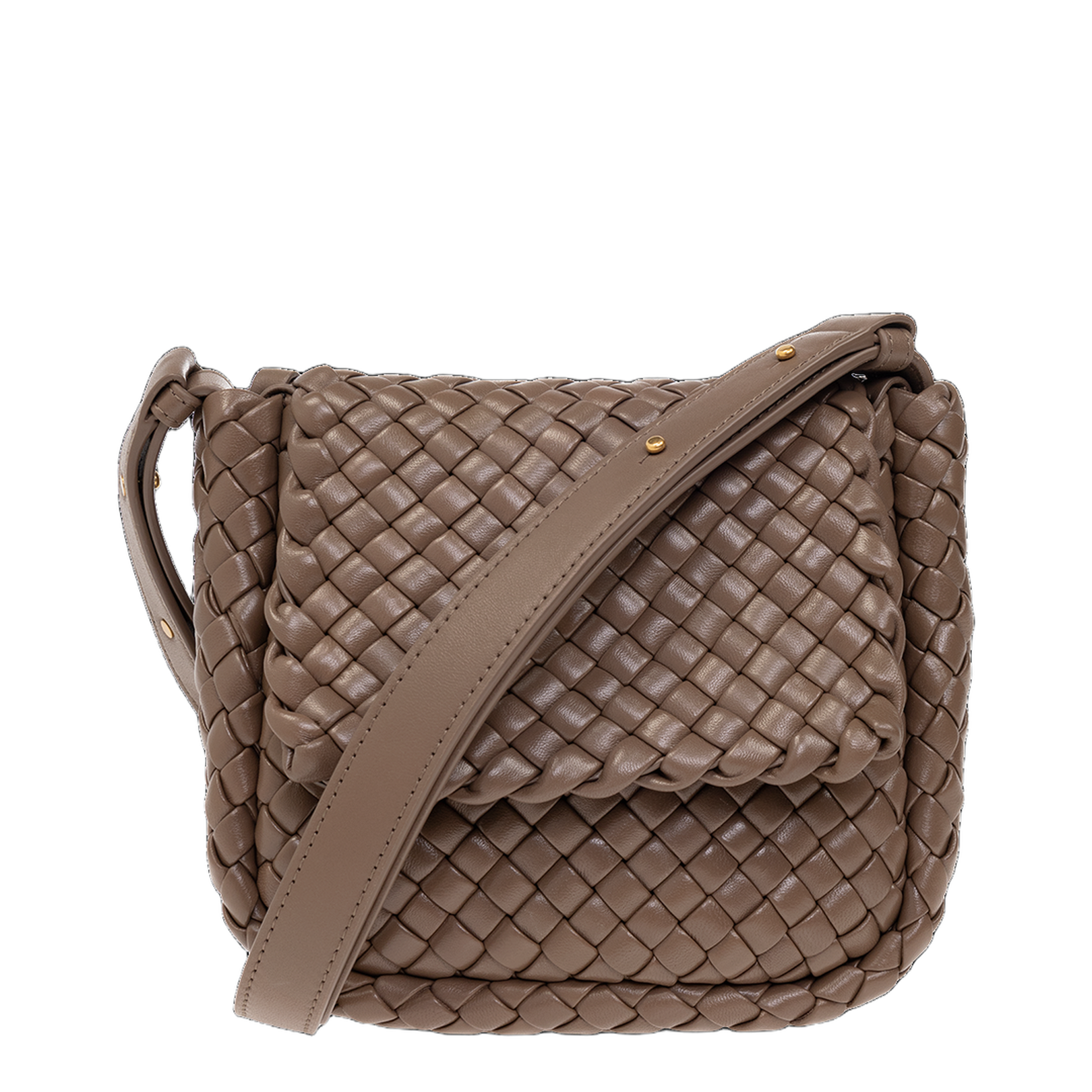 Cobble Leather Shoulder Bags - Taupe