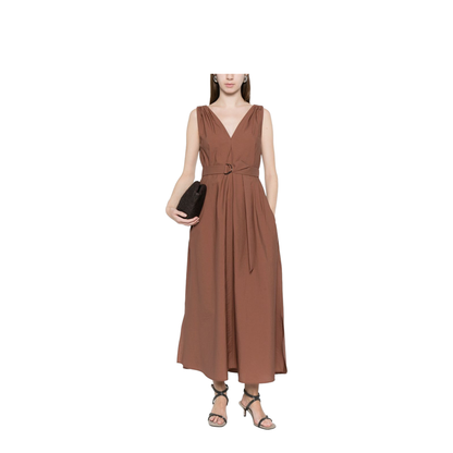 Cotton Long Dress Brown