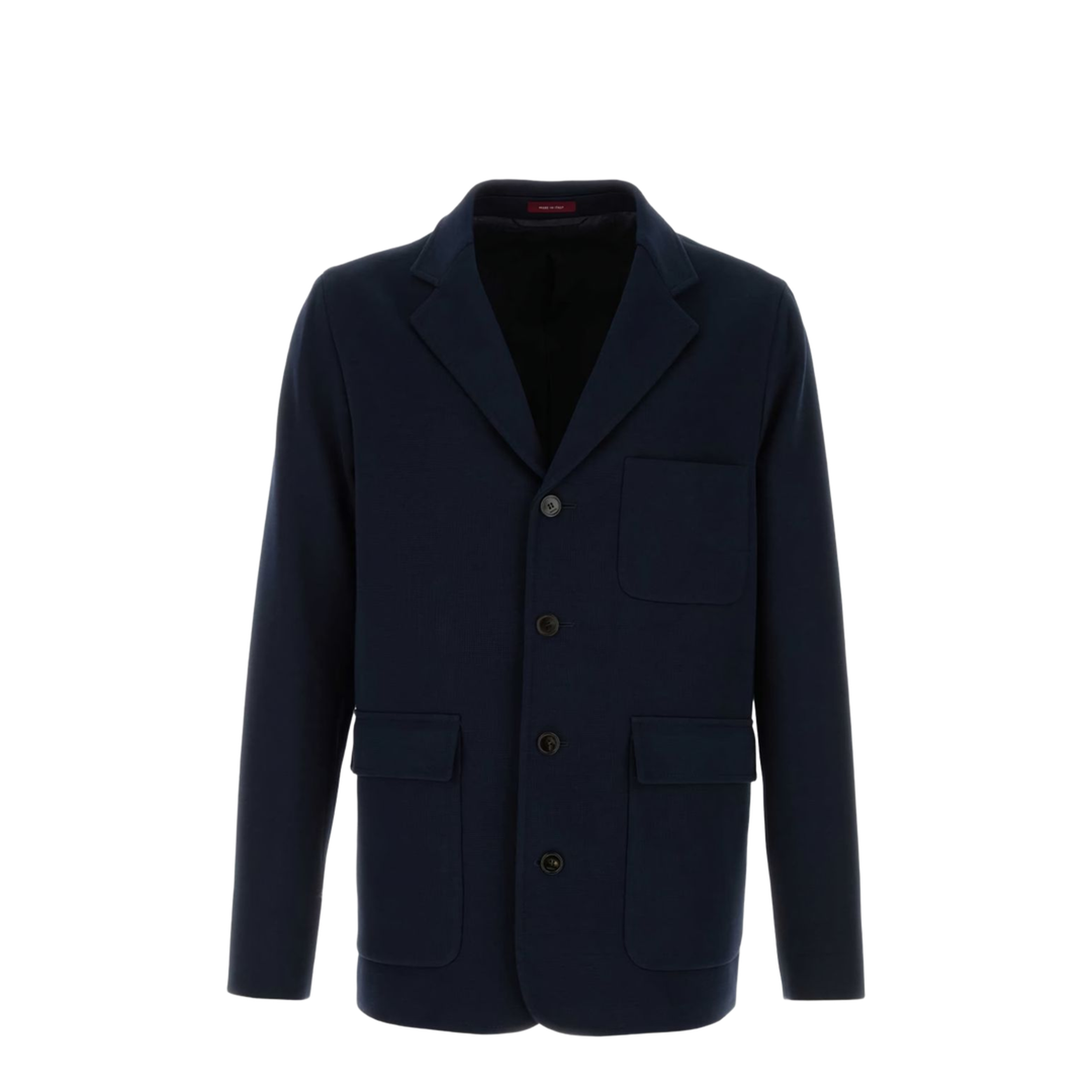 Single-breast Cotton Jersey Jacket in Dark Blue