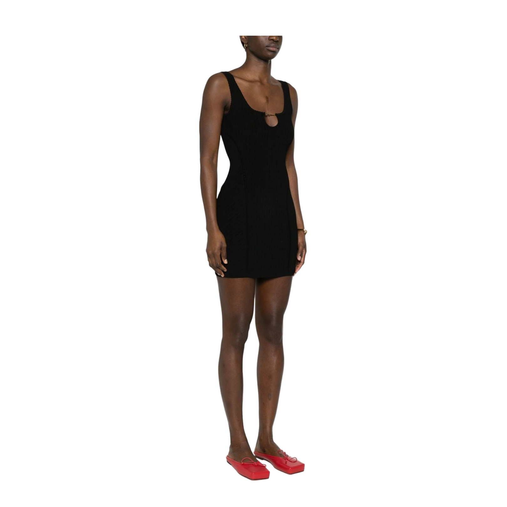 Scalloped Cut-Out Mini Dress