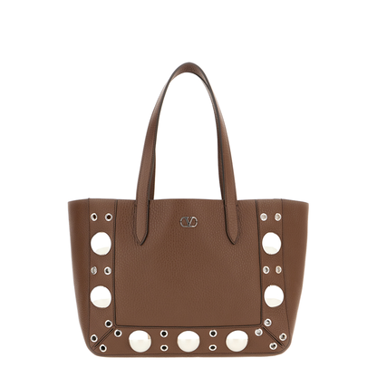 Brown Leather Small Shopping Bag