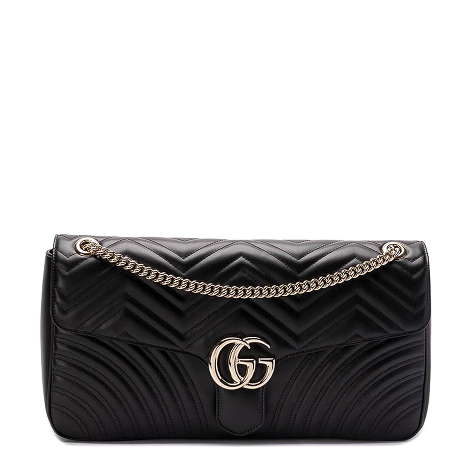 Gucci GG Marmont Large Leather Shoulder Bag - Black – MAYFEYR