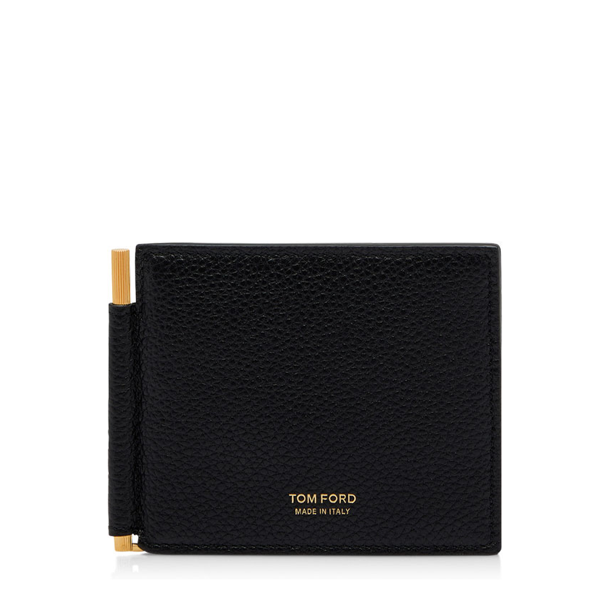 T Line Calf Leather Money Clip Wallet
