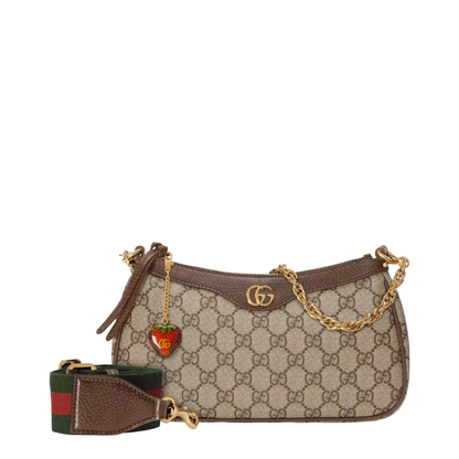 Ophidia Mini Leather Bag - Brown