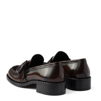 MAYFEYR - Prada - Brushed Fumé Leather Loafers - 1D979NF035P39