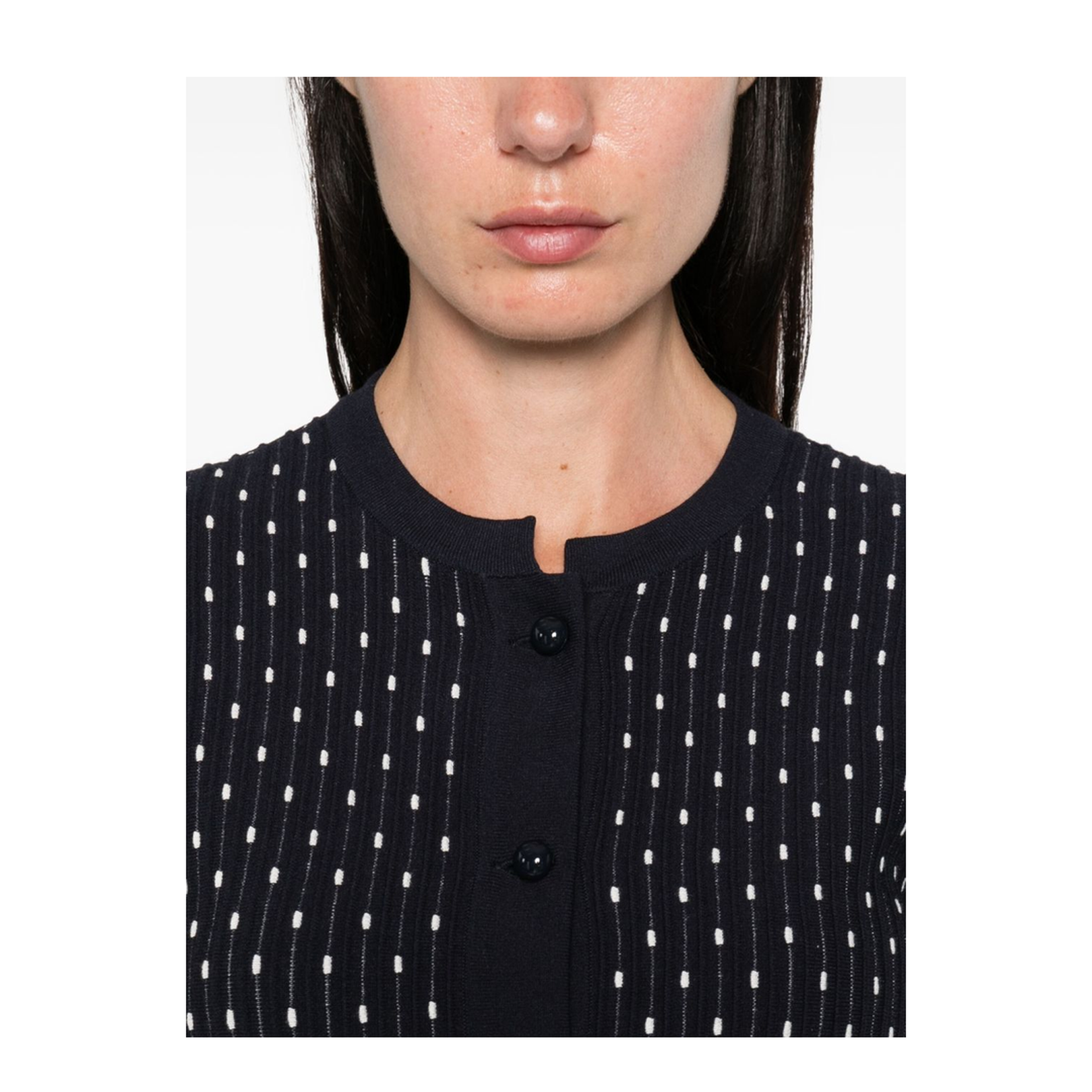 Dotted Crewneck Cardigan