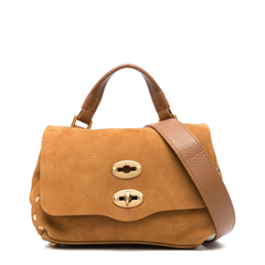 Postina Baby Nylon-Cowhide Bag - Brown Sorrento Walnut