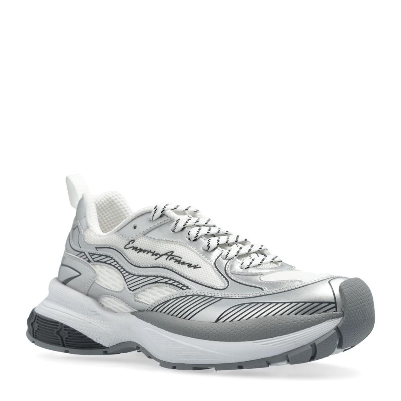 Mesh Sneakers with Laminated Details