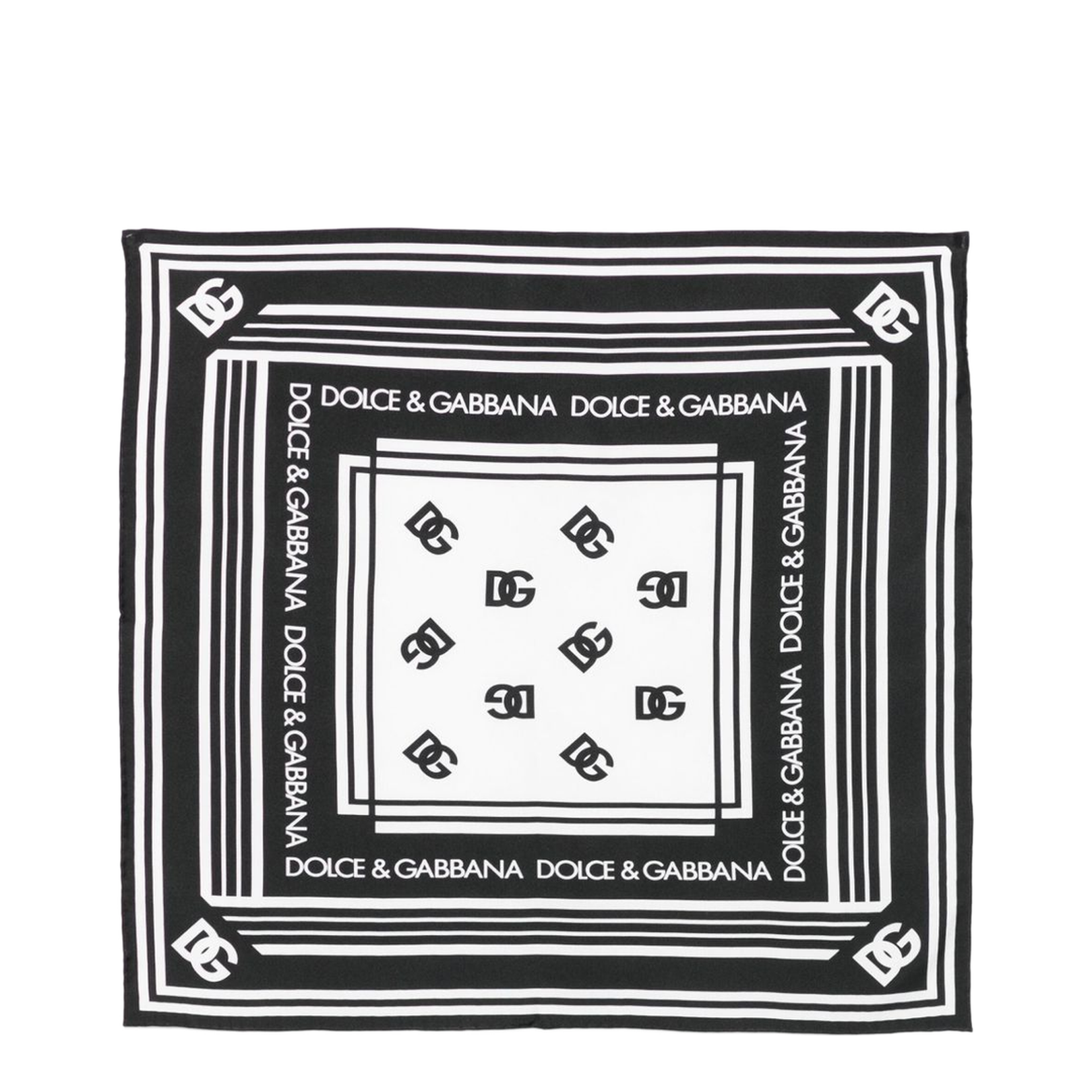 Printed Silk Scarf - Black
